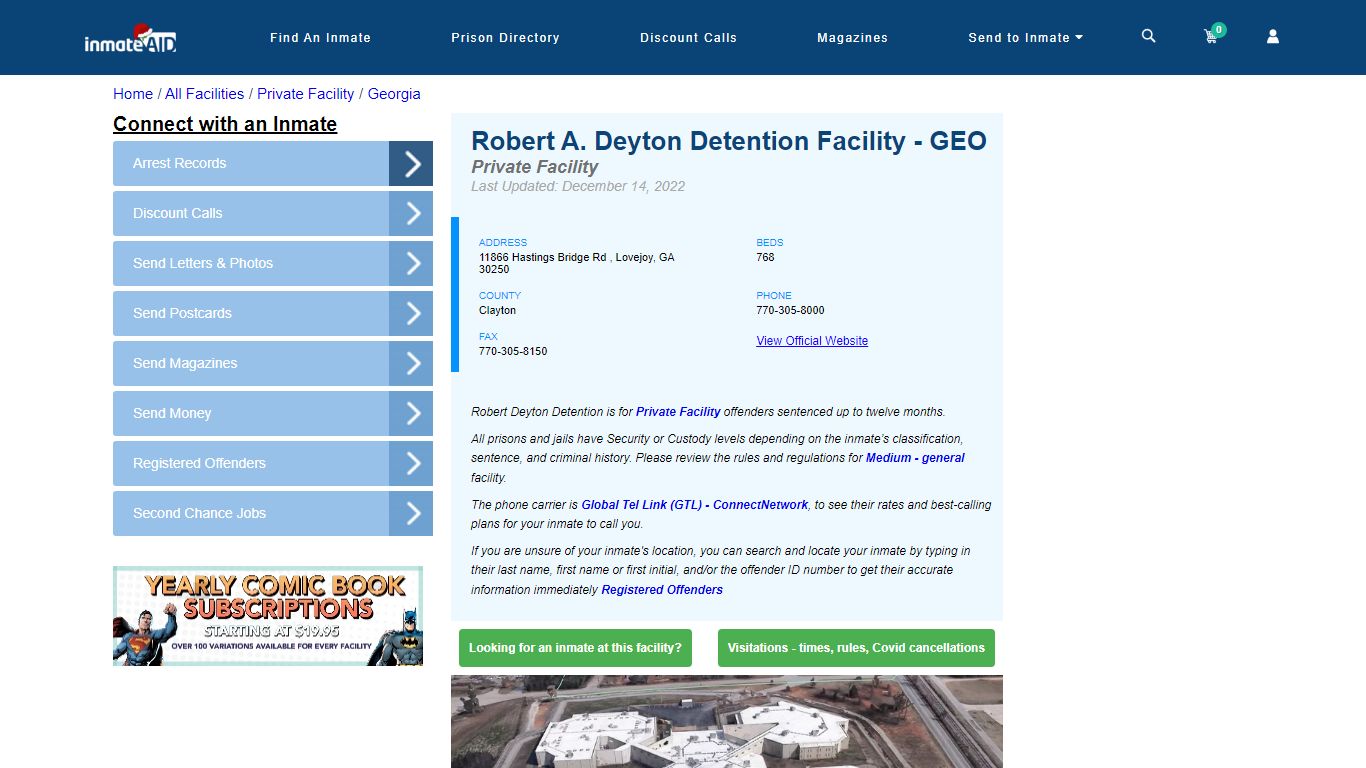 Robert A. Deyton Detention Facility - GEO - Inmate Search - Lovejoy, GA